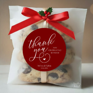 Cute Little Heart Wedding Gifts Thank You  Classic Round Sticker