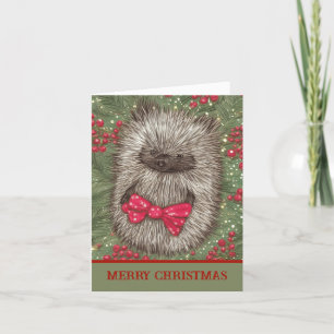 Cute little Hedgehog   Holiday Card