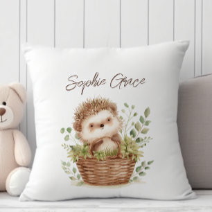 Cute Little Hedgehog New Baby Shower Nursery Gift Throw Pillow