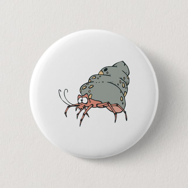 cute little hermit crab 2 inch round button (Front)