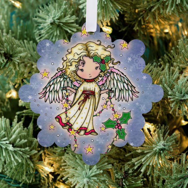 Cute Little Holly Angel Ornament Card (Insitu (Tree))