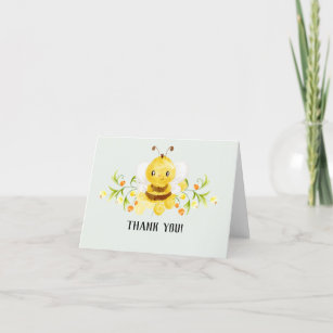 Cute Little Honey Bee Baby Shower Thank You Card