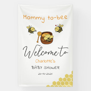 Cute Little Honeybee With Sweet Honey Baby Shower Banner