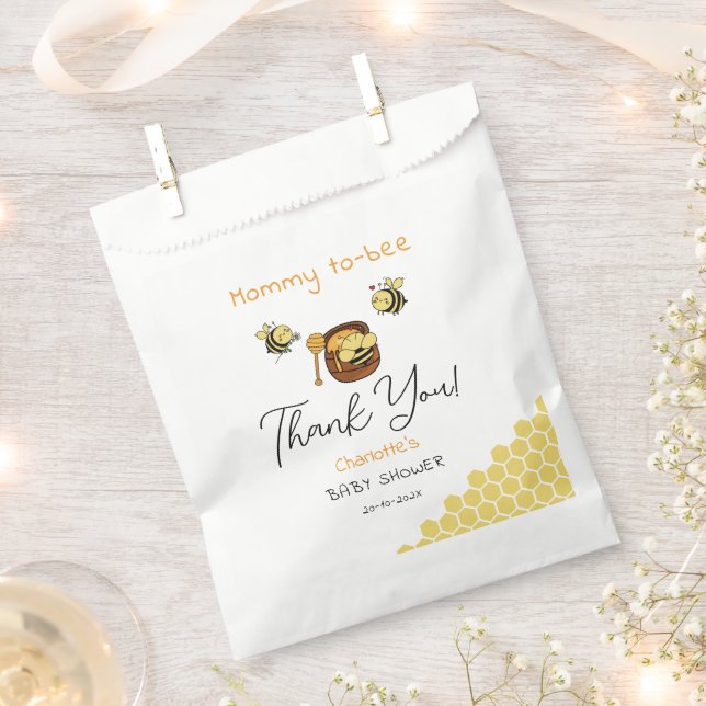 Cute Little Honeybee With Sweet Honey Baby Shower Favour Bag (Clipped)