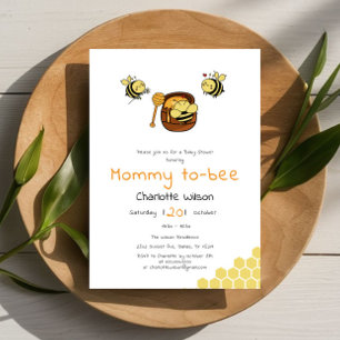 Cute Little Honeybee With Sweet Honey Baby Shower Invitation