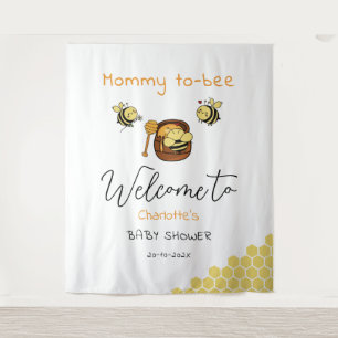 Cute Little Honeybee With Sweet Honey Backdrop Tapestry