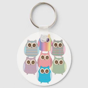 Cute Little Hoot Owls Assorted Colours Keychain