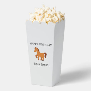 Cute little horse custom name birthday favor box