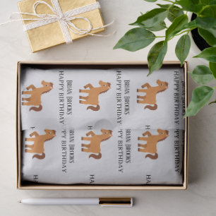 Cute little horse custom name birthday tissue paper