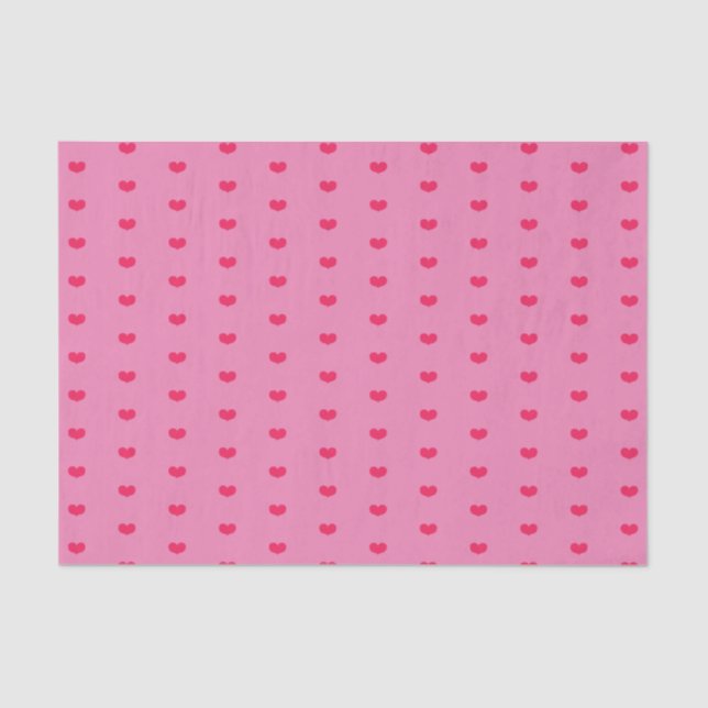 Cute Little Hot Pink Hearts - Valentine's Day Tissue Paper (Front)