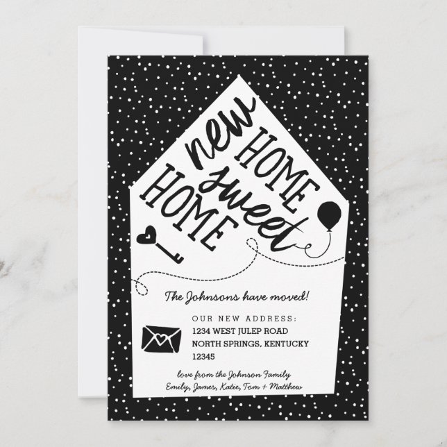 Cute Little House Moving Announcement Cards (Front)