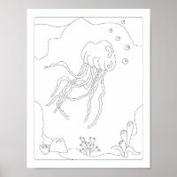Cute Little Jellyfish Antistress Colouring book P