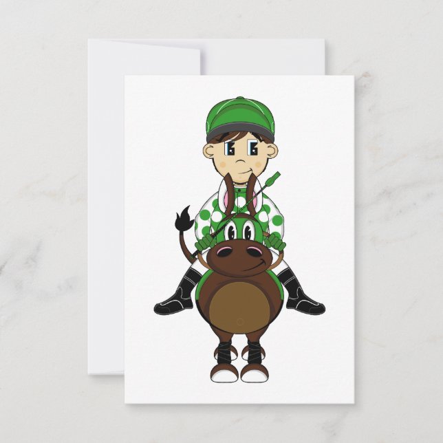 Cute Little Jockey RSVP Card (Front)