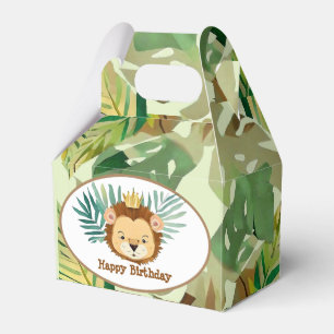 Cute Little Jungle Lion Birthday Favor Box