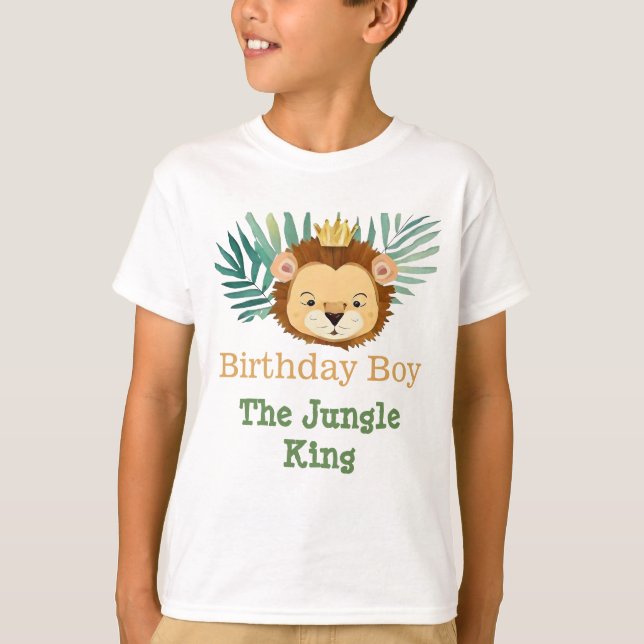 Cute Little Jungle Lion Birthday T-Shirt (Front)
