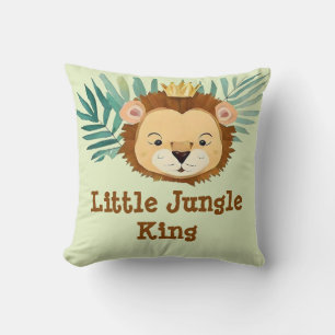 Cute Little Jungle Lion Birthday Throw Pillow
