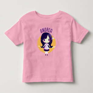 Cute Little Kawaii Anime Girl Personalized Toddler T-shirt