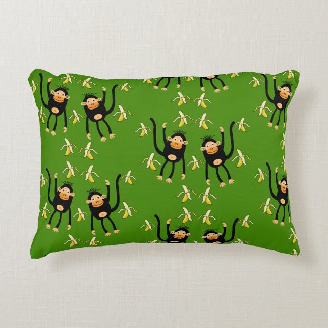 Cute Little Kid Monkey Accent Pillow (Front)