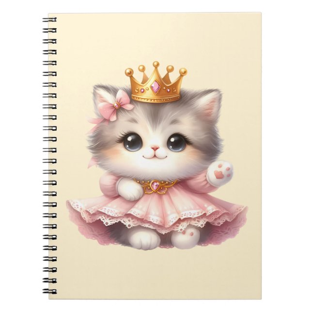 Cute little Kitten Princess Notebook (Front)