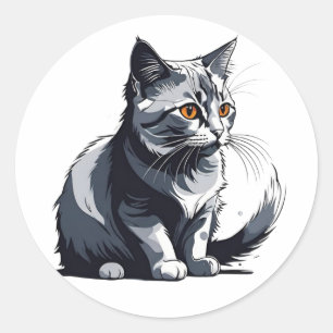 Cute Little Kity Classic Round Sticker