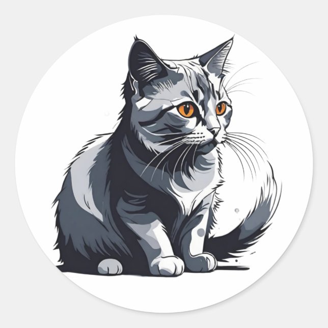 Cute Little Kity Classic Round Sticker (Front)