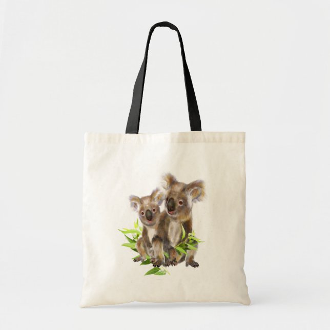 Cute Little Koala Bear Australian Animal Art Tote Bag (Front)