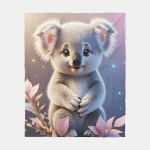 Cute Little Koala Fantasy Dreamy Gradient Fleece Blanket