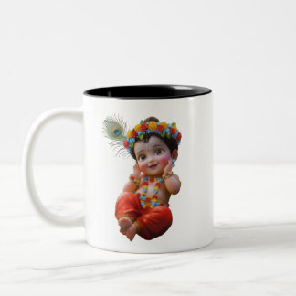 Cute Little Krishna Indian Art Two-Ton mug