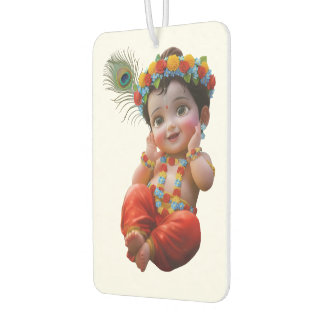 Cute Little Krishna Traditional Indian Art Poster Air Freshener