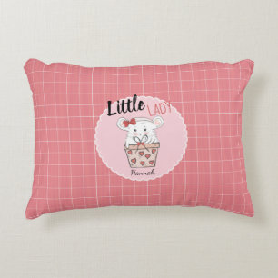 Cute Little Lady Hamster Girly Pink Accent Pillow