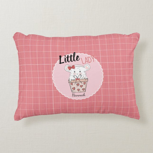 Cute Little Lady Hamster Girly Pink  Accent Pillow (Front)