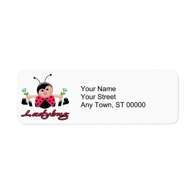 cute little lady ladybug with flowers (Front)