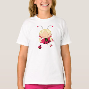 Cute little ladybug girl girl's t-shirt