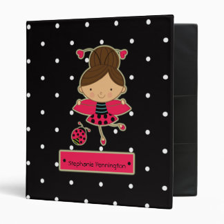 Cute little ladybug girl personalized avery binder