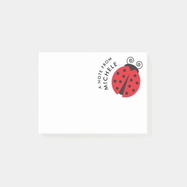 Cute Little Ladybug Personalized Notes (Front)