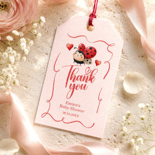 Cute Little Ladybug Thank You Baby Shower Gift Tags