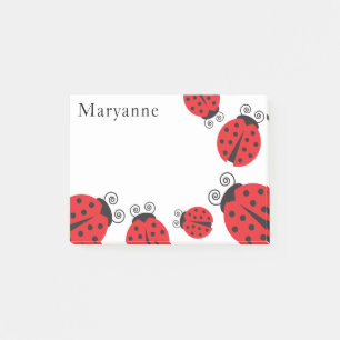 Cute Little Ladybugs Monogram Notes