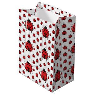 Cute little ladybugs tiled pattern  medium gift bag