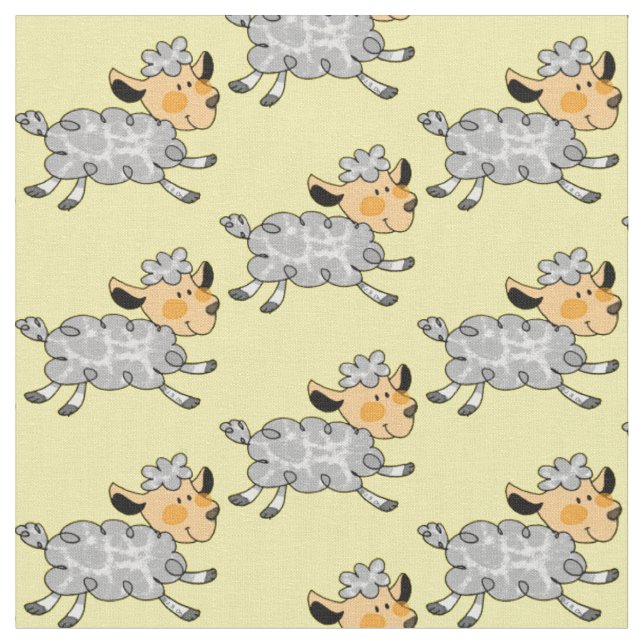 cute little lamb pattern fabric (Close Up)