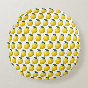 Cute Little Lemon Round Pillow
