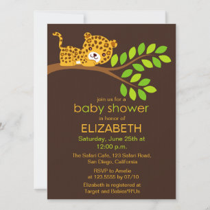 Cute Little Leopard Baby Shower Invitation