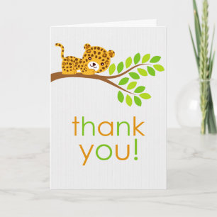 Cute Little Leopard Thank You Card