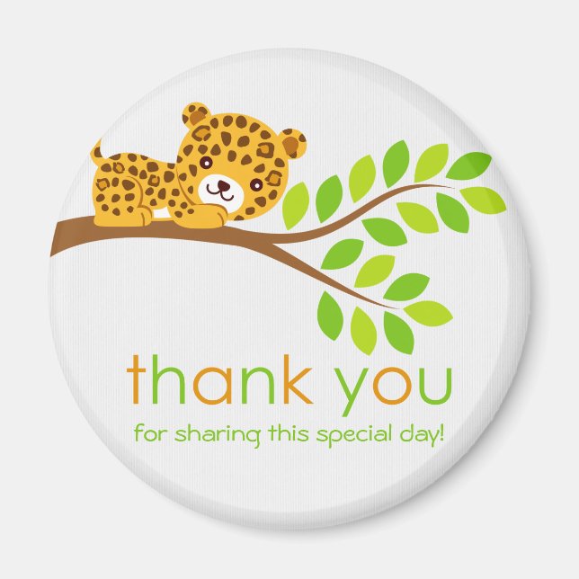 Cute Little Leopard Thank You Magnet (Front)