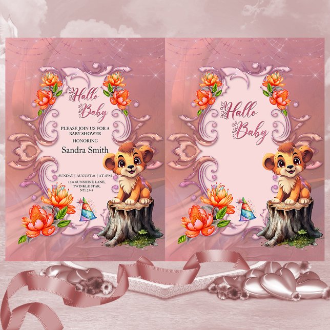 Cute little lion invitation (Little lion)