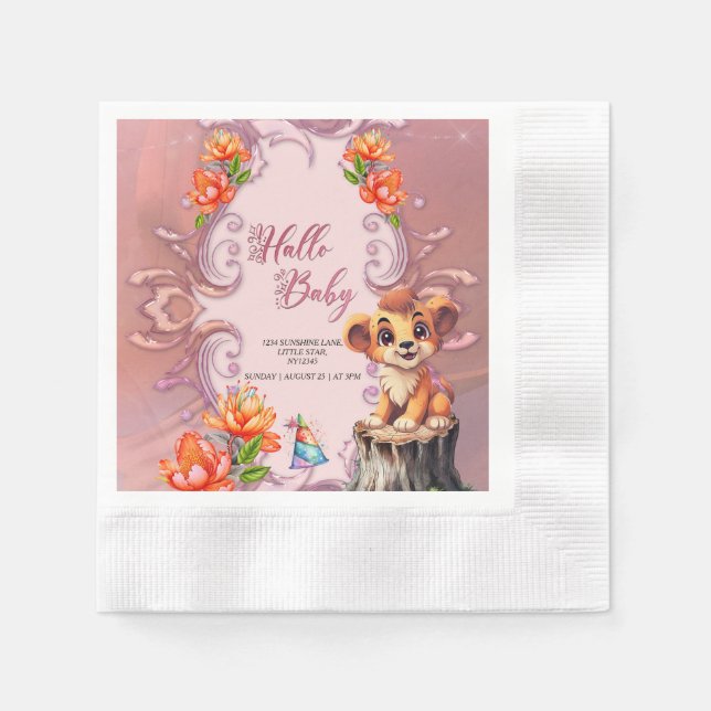 Cute little lion  napkin (Front)