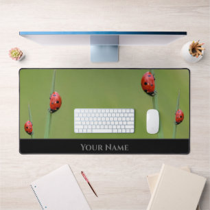 Cute little lucky ladybug for a positive mindset desk mat