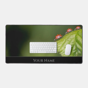 Cute little lucky ladybugs for a positive mindset desk mat