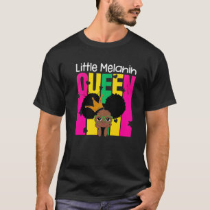 Cute Little Melanin Queen Afro Black History Month T-Shirt