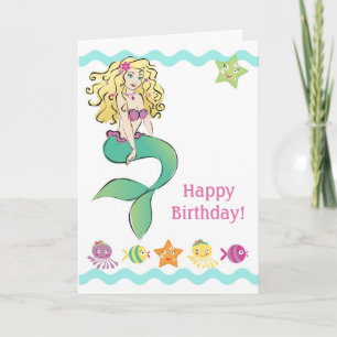 Cute Little Mermaid Card