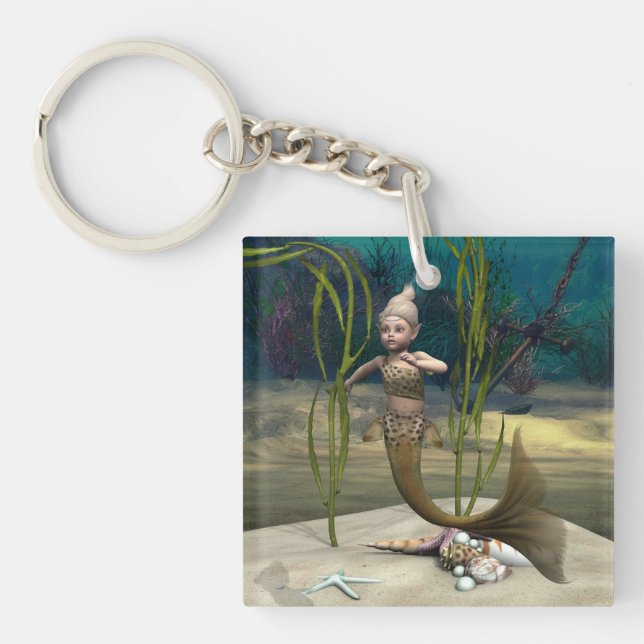 Cute Little Mermaid Keychain (Front)